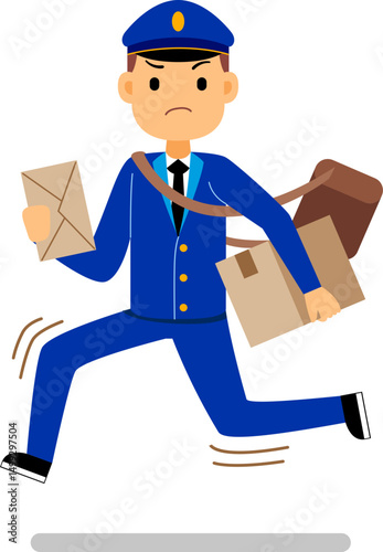 postman profession character vector illustration