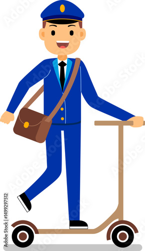 postman profession character vector illustration