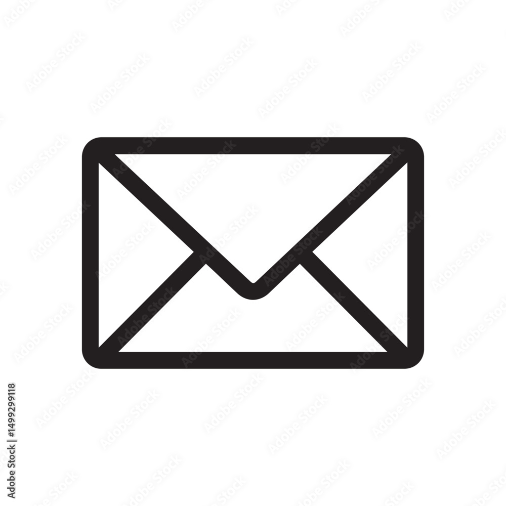 Simple Black Line Icon of an Email Envelope. Envelope Icon Simple Black Line Icon of an Email Envelope. Envelope Icon