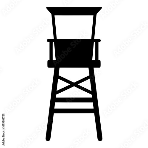 Silhouette of a Lifeguard Tower on the Beach for Safety