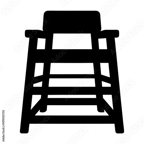 Stylized silhouette of lifeguard chair offering security and coastal vigilance