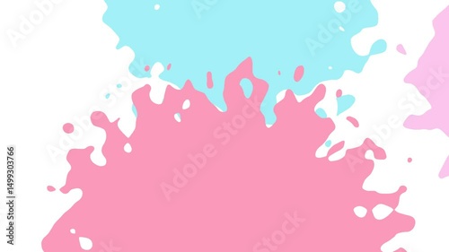 pastel blue pink purple color abstract shapes movement. Animation of ink splashes