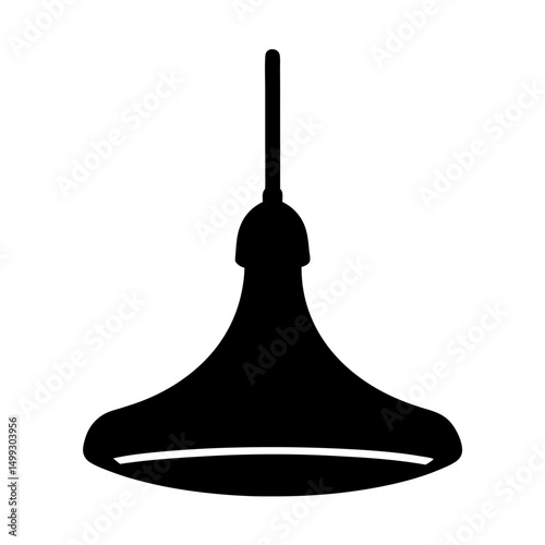 Silhouette illustration of a modern pendant lamp fixture with a unique design