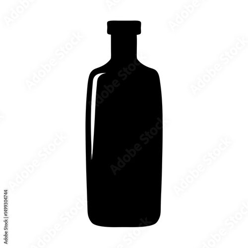 Elegant silhouette of a liquor bottle, simple and minimalist vector illustration