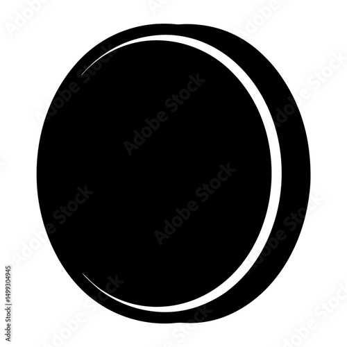Simple black circle shape with white outline on a white background