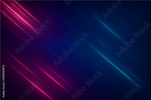 Abstract blue light laser space design with glowing lines and star patterns.