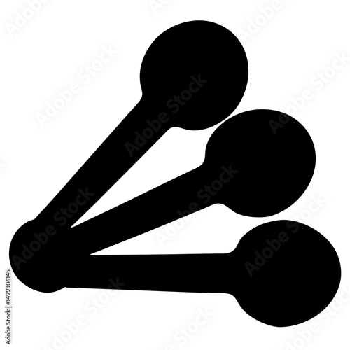 Three interconnected circles creating a network or sharing concept symbol