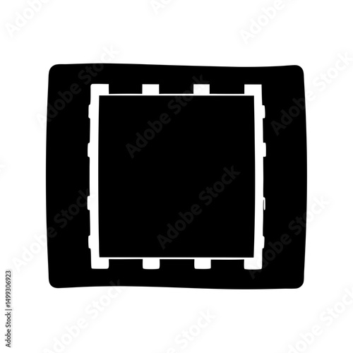 Abstract Illustration of Dark Rectangular Form with Recessed Light Frame