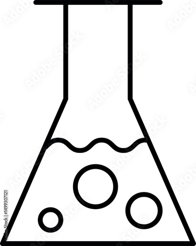 Laboratory Flask Minimalistic Thin Icon for Web and Graphic Design, Apps, Banners, Social Network and Cards