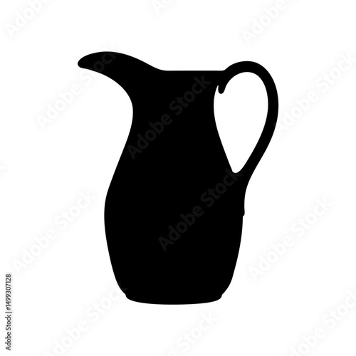 Silhouette of a classic pitcher or jug with a smooth, curvy design