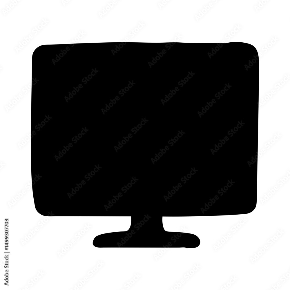 Silhouette of a monitor screen display suggesting technology and digital interfaces Silhouette of a monitor screen display suggesting technology and digital interfaces