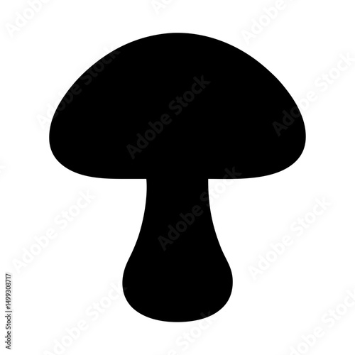 Black Mushroom Silhouette on White Background, a simple and elegant design