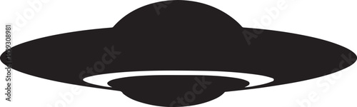Classic Black Silhouette UFO Icon for Space Designs