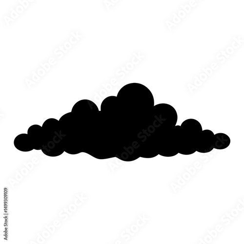 Dark ominous cloud silhouette isolated on white background atmospheric weather