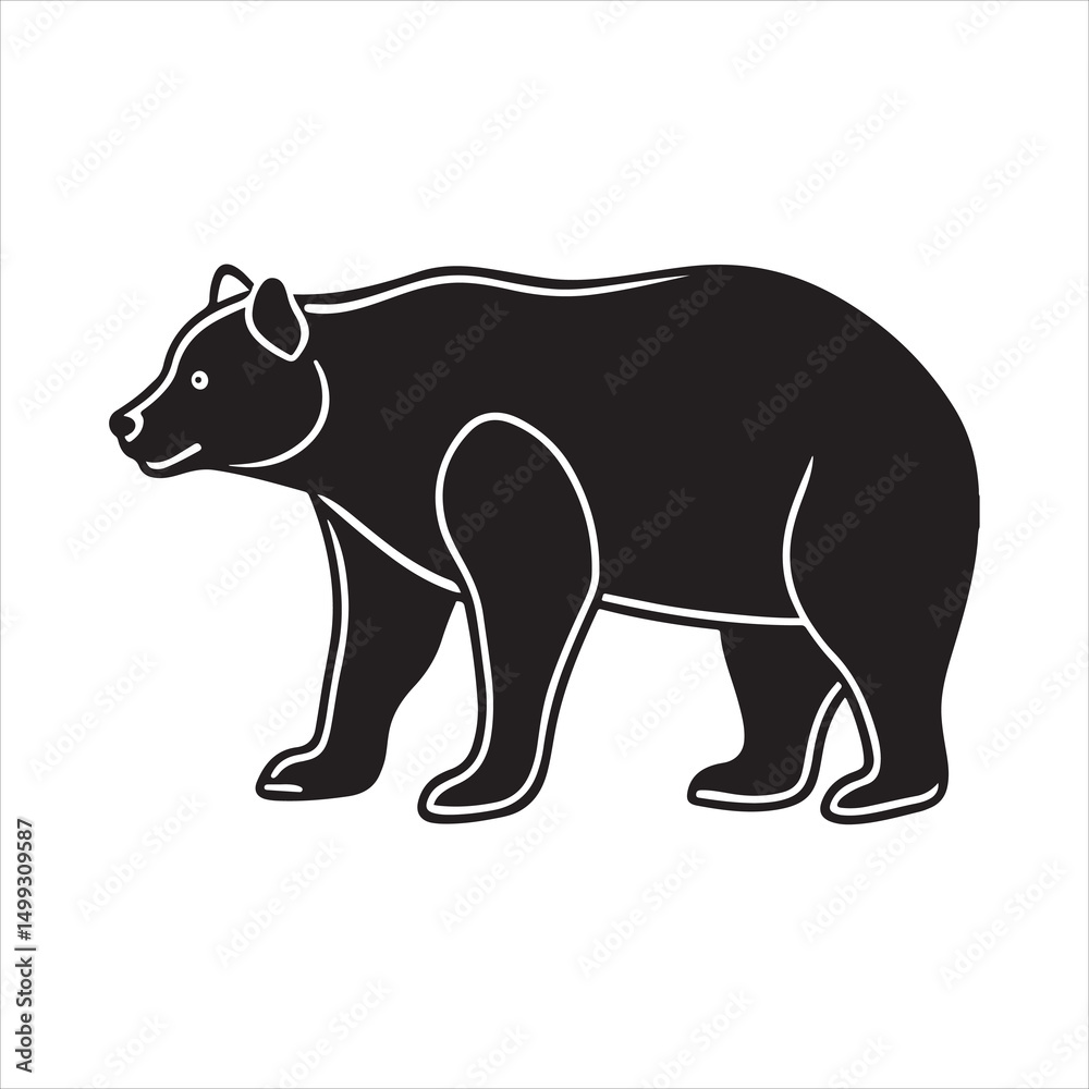 Obraz premium american black bear silhouette vector