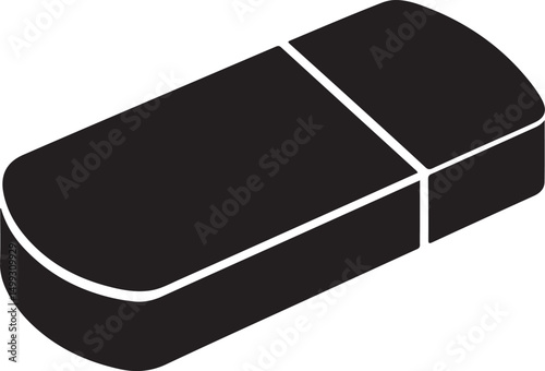 Black Eraser Icon Isometric View Illustration