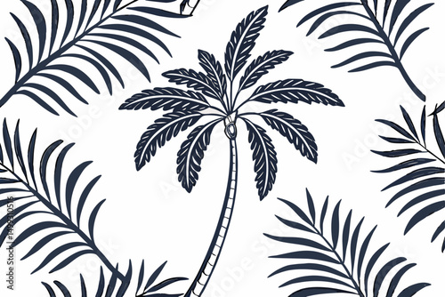 Wallpaper Mural seamless pattern with palm trees Torontodigital.ca
