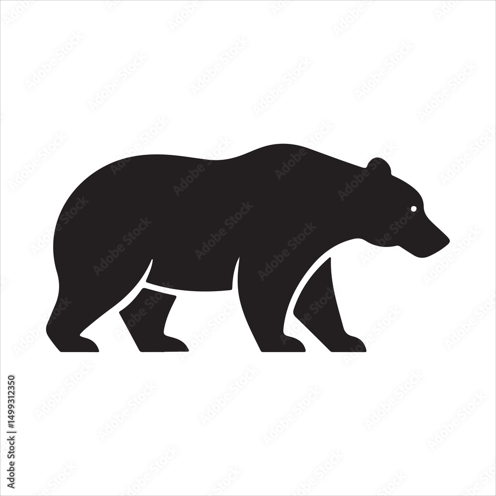 Obraz premium american black bear silhouette vector