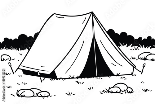 camping in the tent