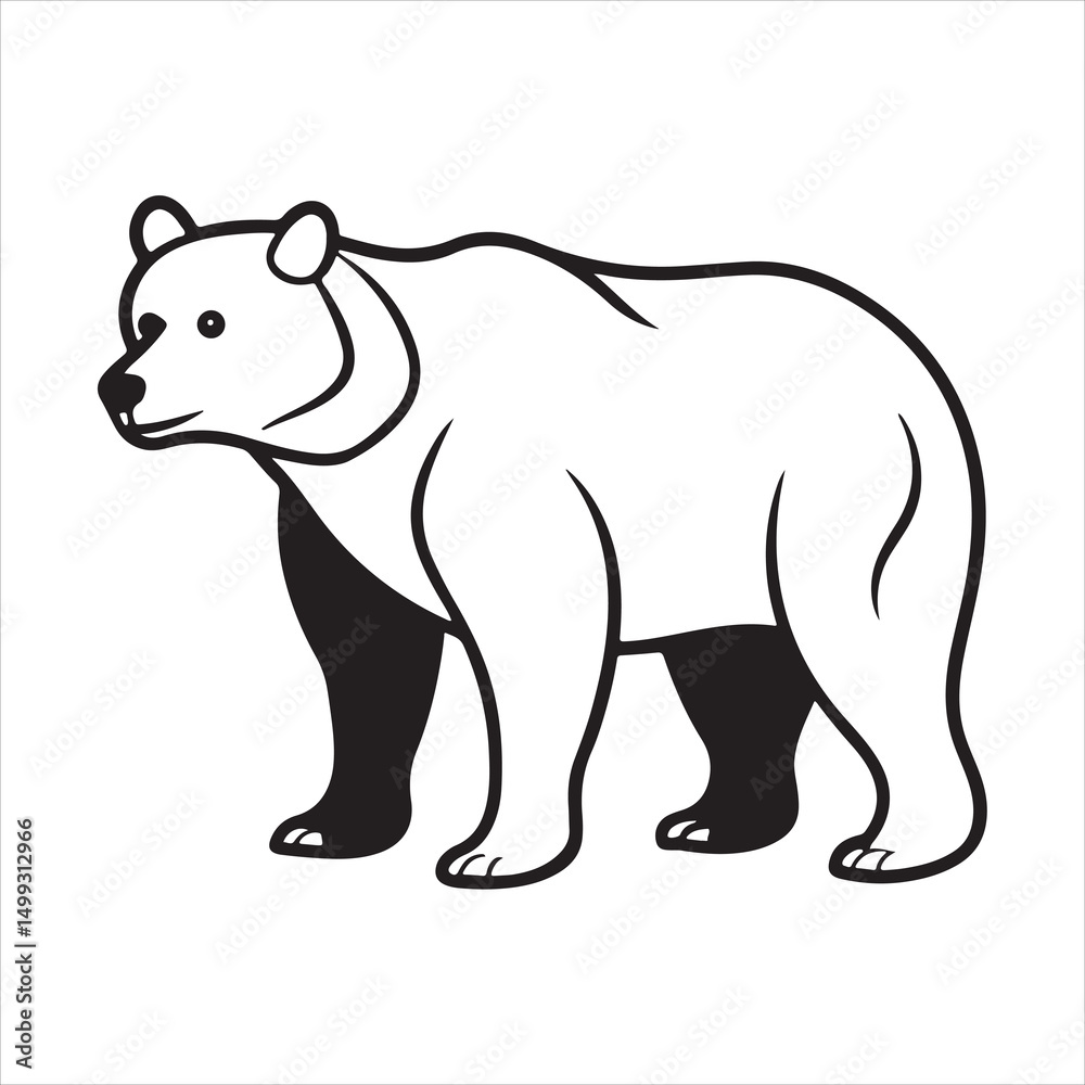 Naklejka premium american black bear silhouette vector