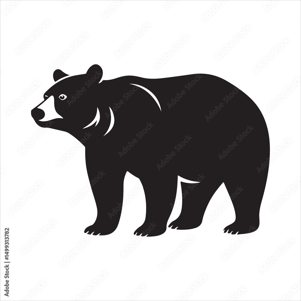 Fototapeta premium american black bear silhouette vector