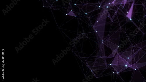 Network connection structure. Technology connect big data. Science background. Business futuristic backdrop. 3D rendering.