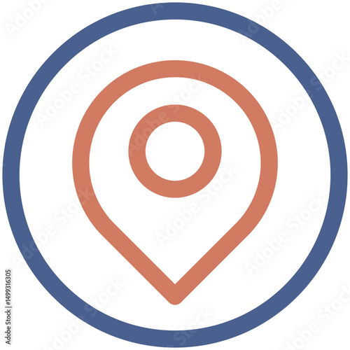 Location Outline Color Icon