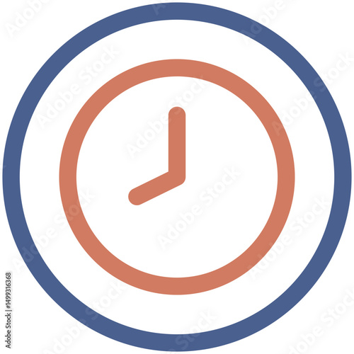 Clock Outline Color Icon