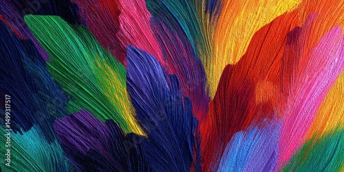 Vibrant Abstract Figurative Artwork with Colorful Brush Strokes