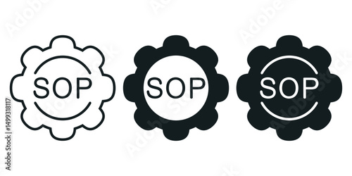 Standard Procedures for Operating, SOP icon. Illustration vector