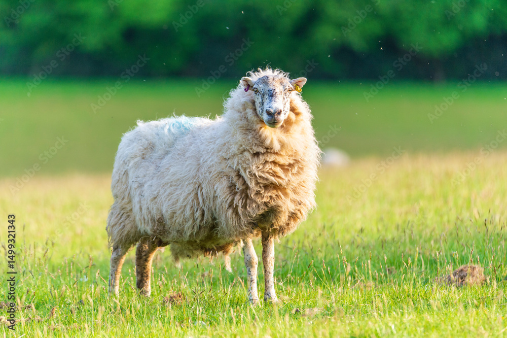 Naklejka premium sheep in the grass