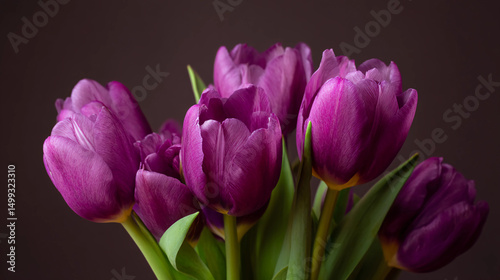 Wallpaper Mural Vibrant purple tulip bouquet in full bloom, clean studio lighting Torontodigital.ca