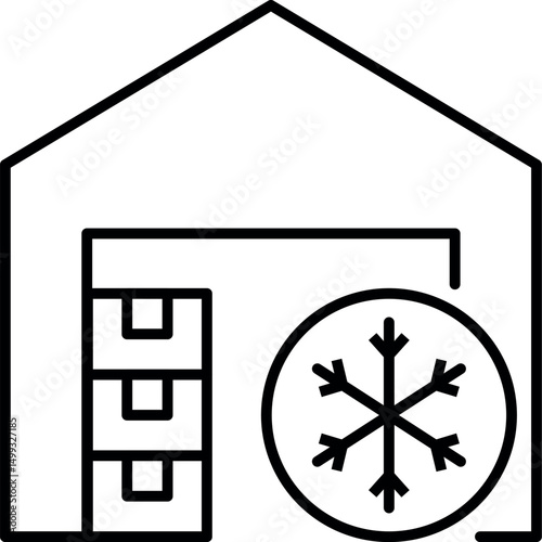 Cold Storage Outline Linear Image for Graphic and Web Design, Apps, Adverts, Various Cards