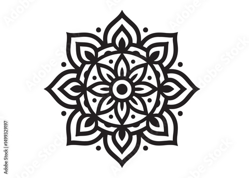black mandala logo silhouette design, mandala design logo icon silhouette, mandala design patterns silhouette vector, Simple mandala design logo silhouette in vector style with a white background
