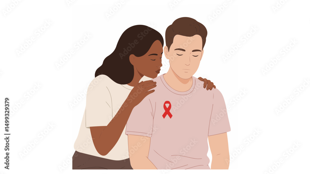 Fototapeta premium Young woman supporting her partner despite diagnosis