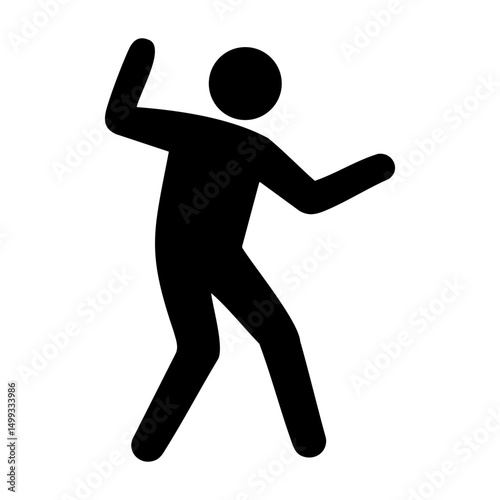 Dancing person icon expressing fun and movement