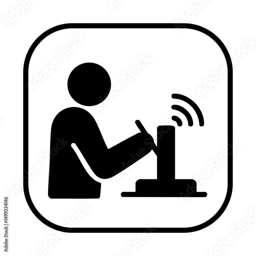 Digital pen input icon with wireless signal