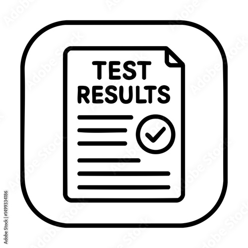 Test results document icon with approval check