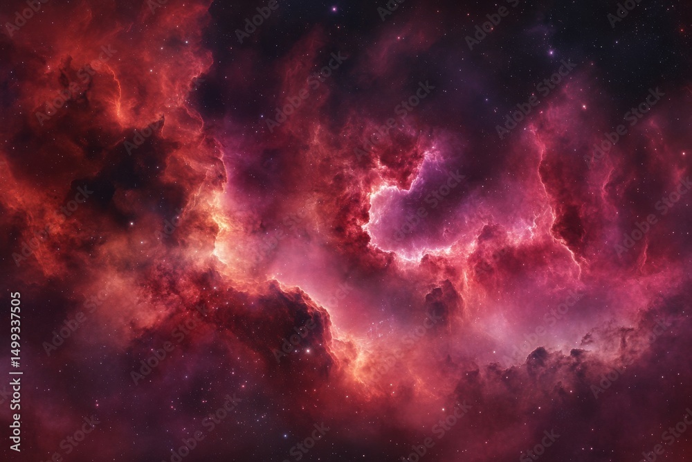 Naklejka premium Captivating celestial scene with vibrant nebula and starry cosmos