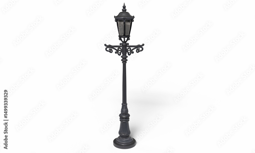 Fototapeta premium 3D Illustration Nostalgic Black Street Lantern