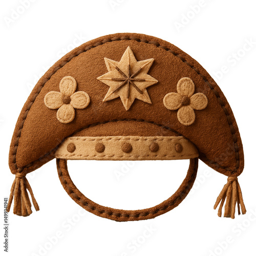 Costura de tecido em formato de chapeu nordestino icone 3d isolado para campanha de são joão