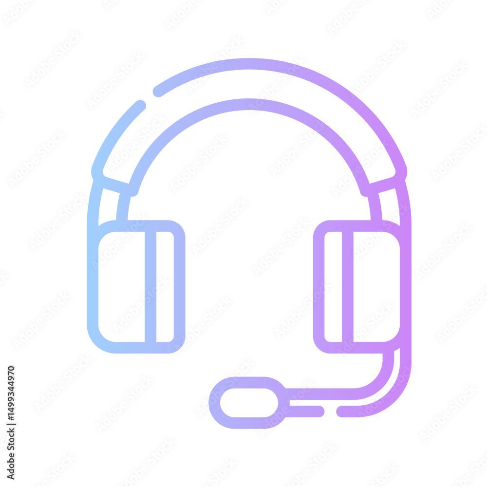 Obraz premium college icon spesial line with gradient color blue purple_headphone