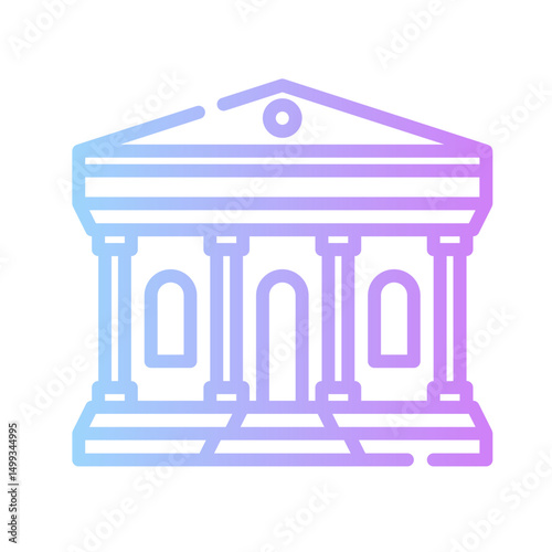 college icon spesial line with gradient color blue purple_museum