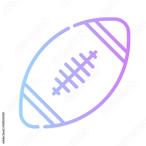 college icon spesial line with gradient color blue purple_rugby ball