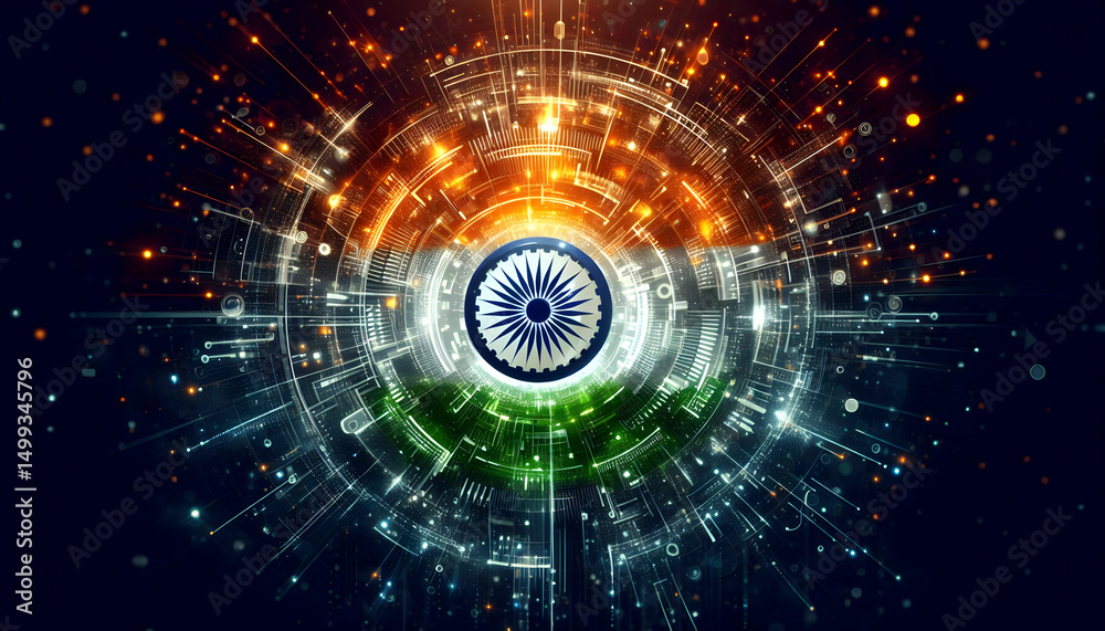 Obraz premium Indian flag, realistic motion effect, Ai created image