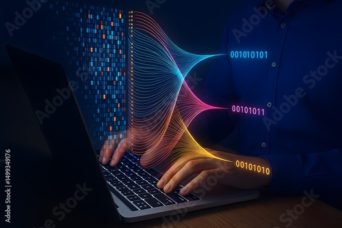 Digital Transformation and Data Processing Concept