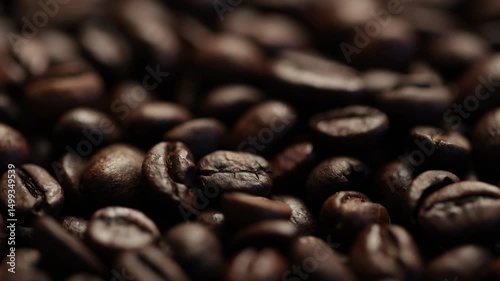 Rich Aromatic Roasted Coffee Beans Macro. Gourmet Beverage Ingredient, Barista Essentials
