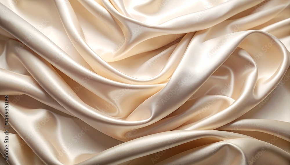 Obraz premium Elegant fabric folds background in beige and cream tones