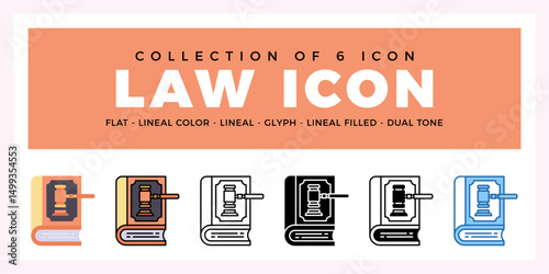 Pack of 6 Vector Law icon
