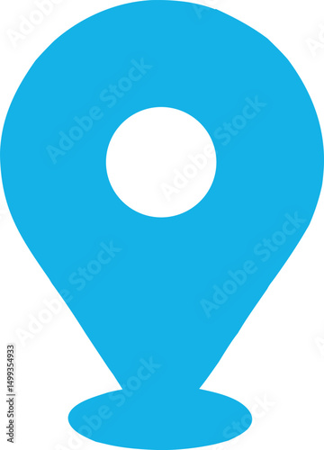 Simple Blue Location Pin Icon for Maps and Navigation